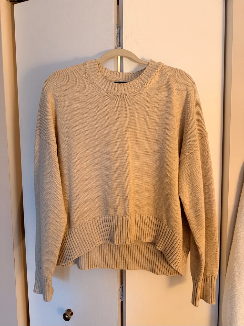 Quince Cozy Crewneck Sweater in Beige - Women's Knit Pullover